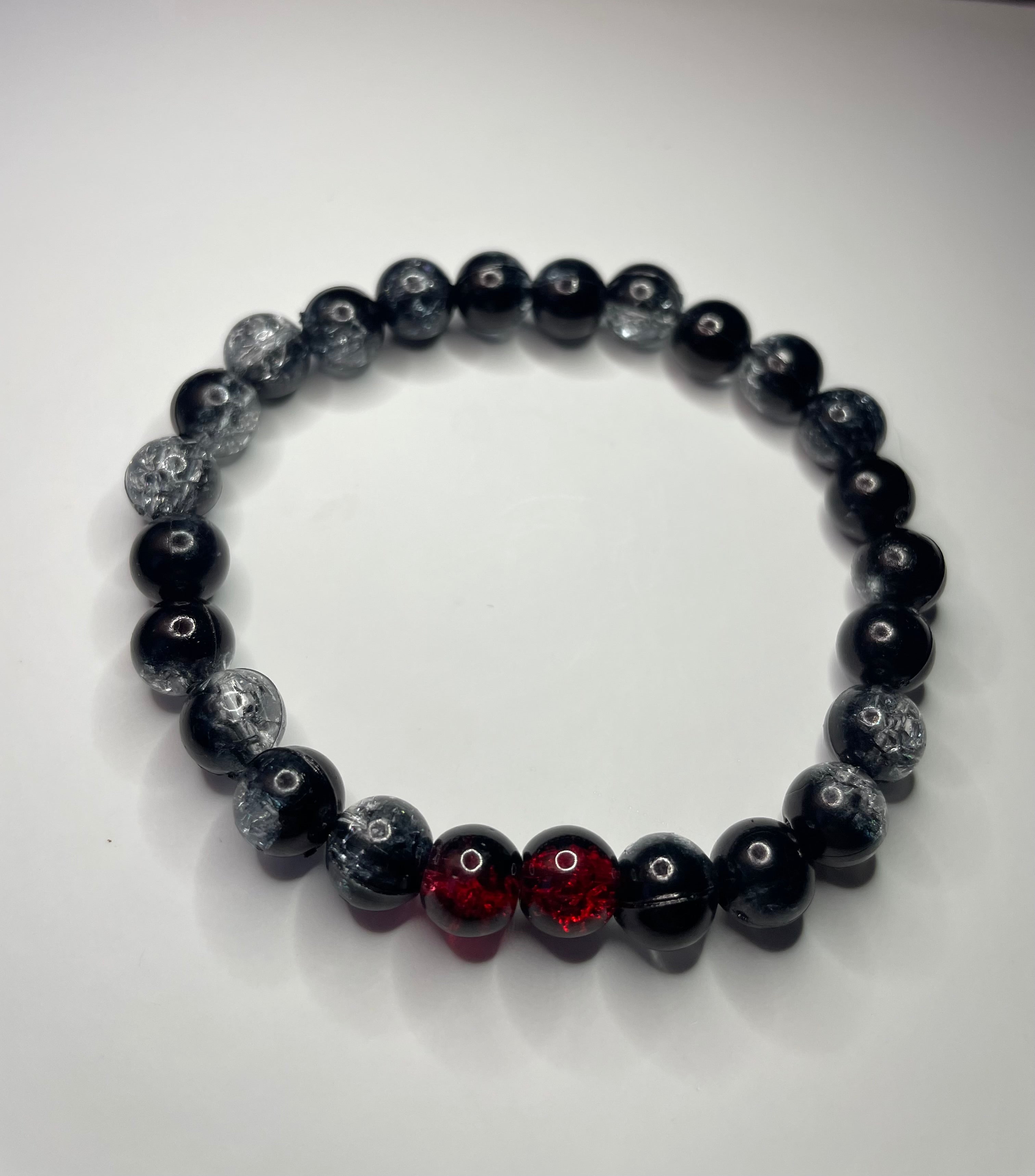 “Emerald Star" bracelet, Women bracelet, Women gift, Black bracelet