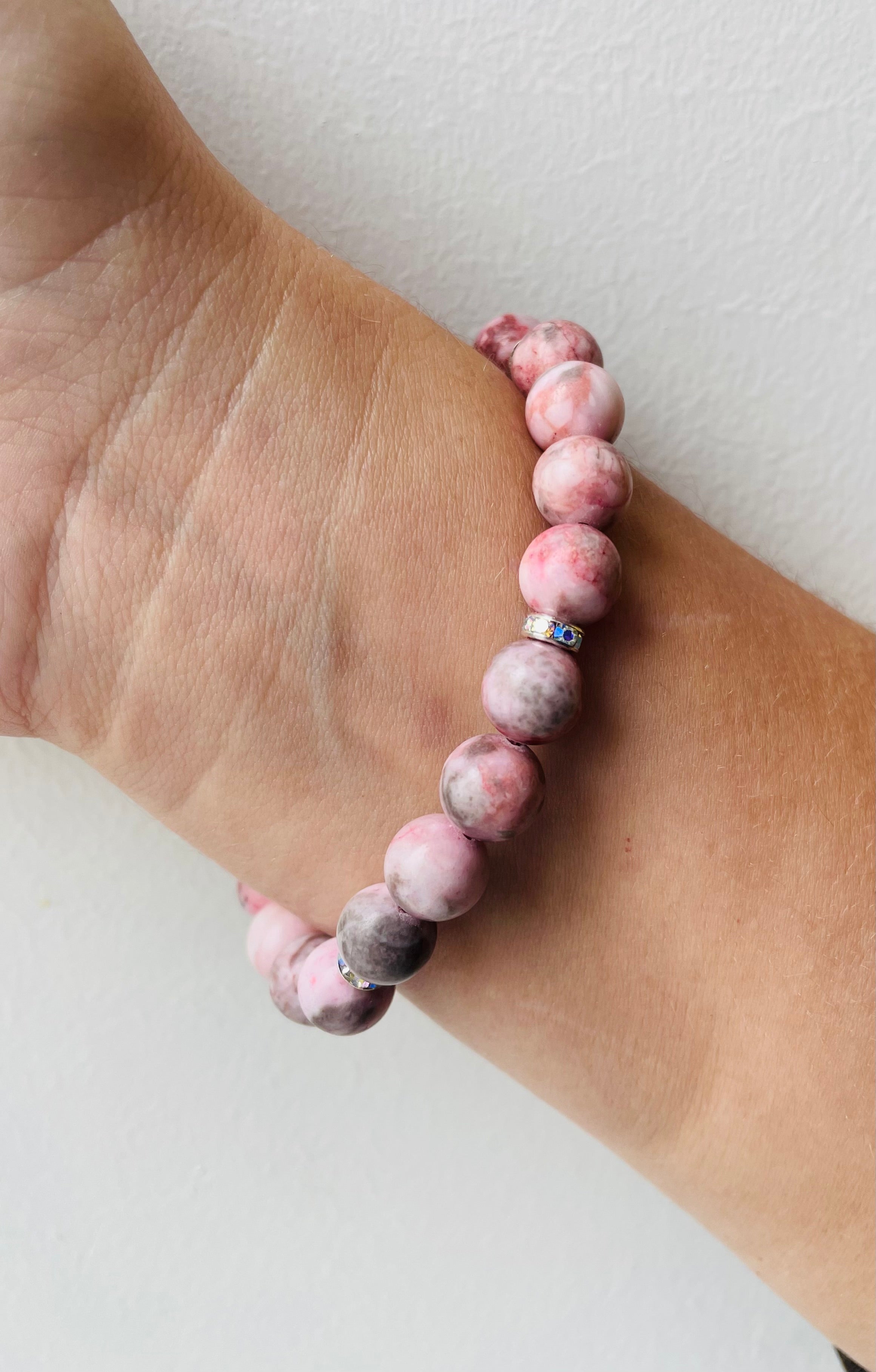 Natural Rhodonite stone-Bracelet, Natural accessories, Natural stone