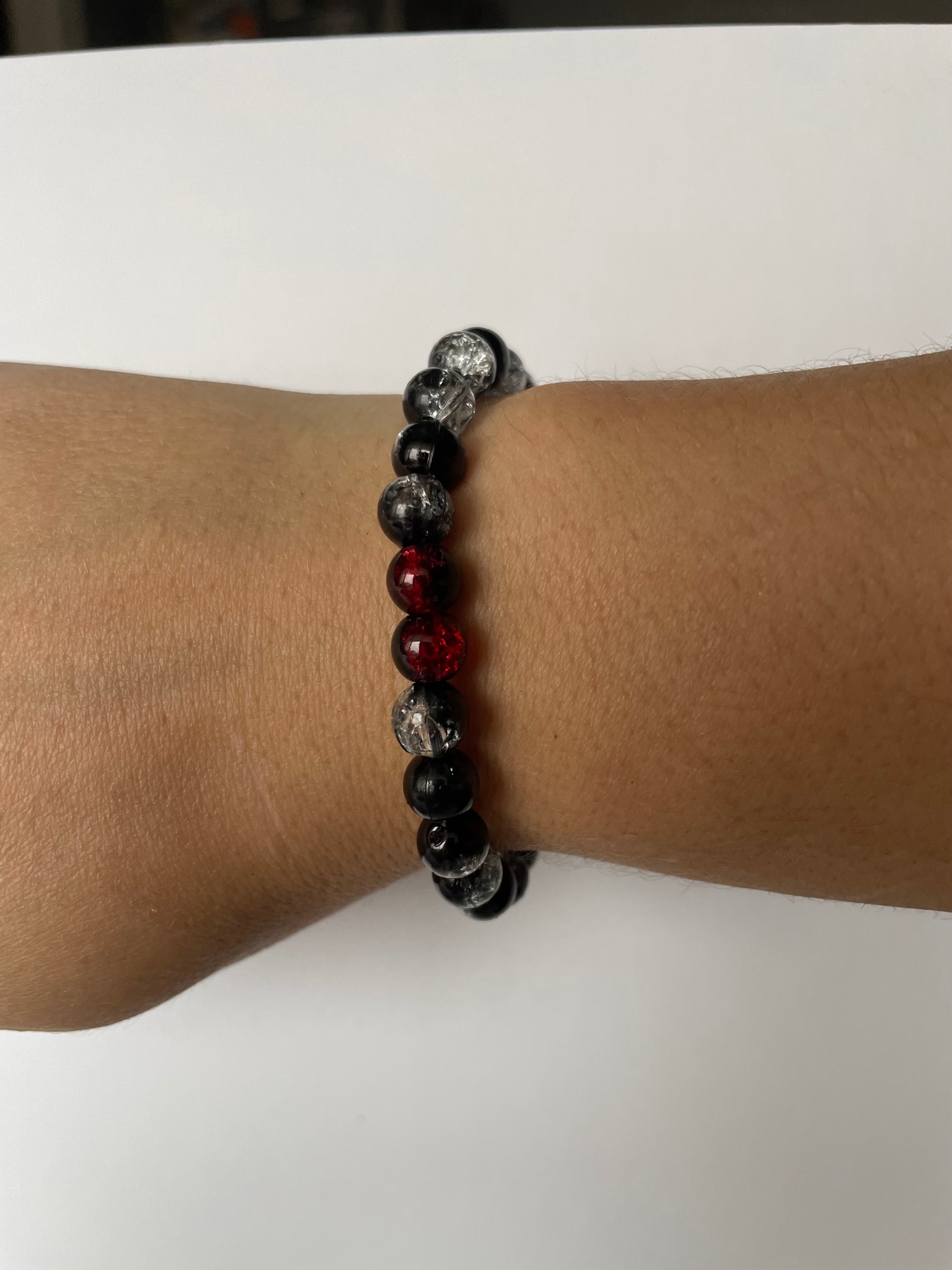 “Emerald Star" bracelet, Women bracelet, Women gift, Black bracelet